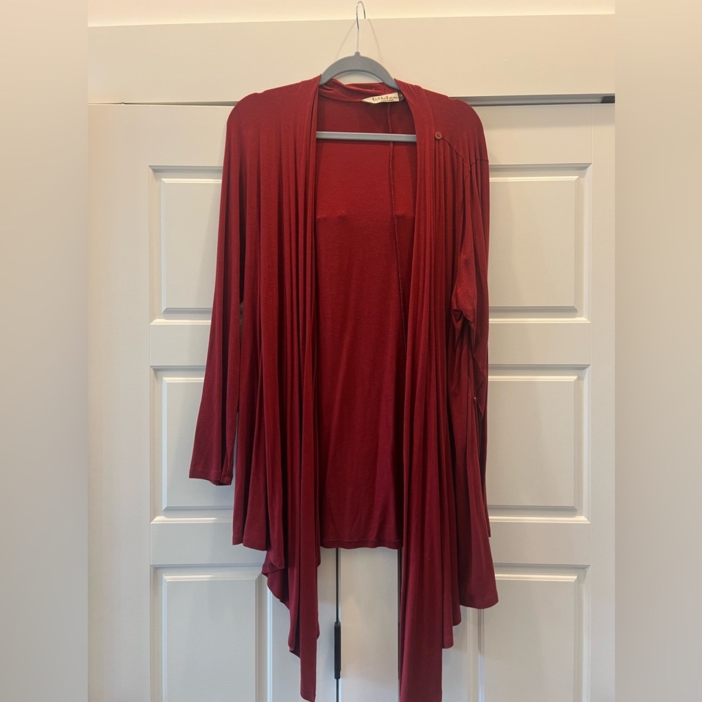 Chalet Burgundy Long Cardigan